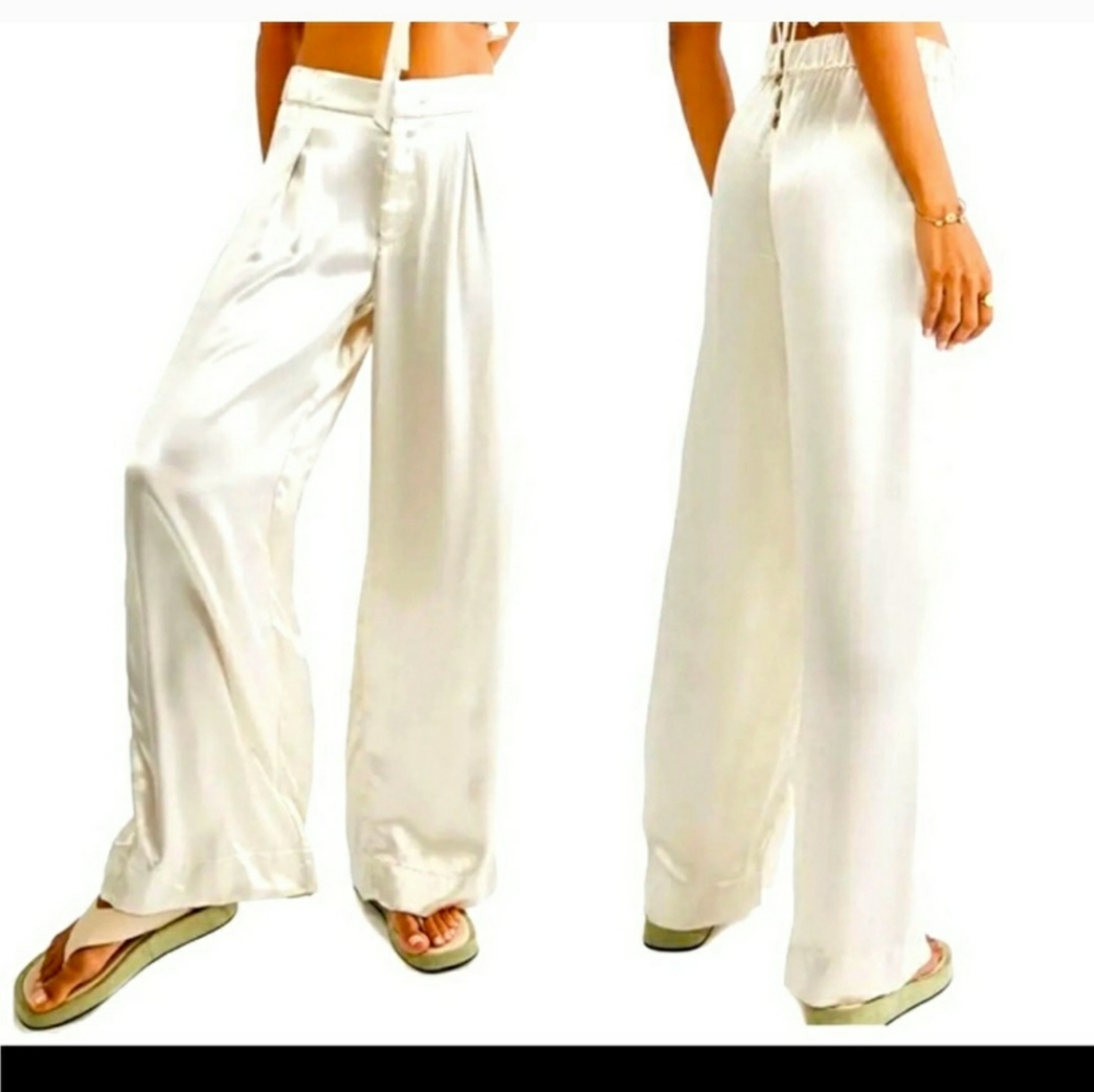 Free People Good Days Satin Trousers -Small - Picture 9 of 10